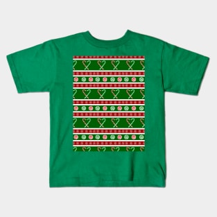 Candy Cane and peppermint stripes Kids T-Shirt